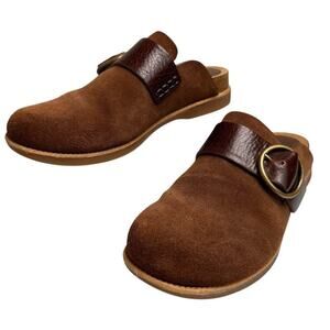 Sofft Billie Womens Brown Suede Leather Clogs Flats Mules Comfort Cottage Sz 7